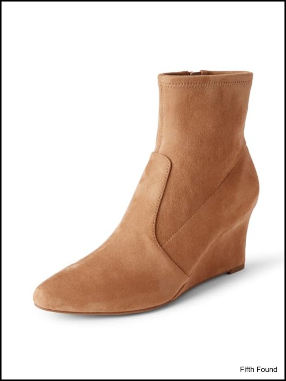 Faux Suede Wedge Ankle Booties Pointed Toe Zip Comfort Fall Winter